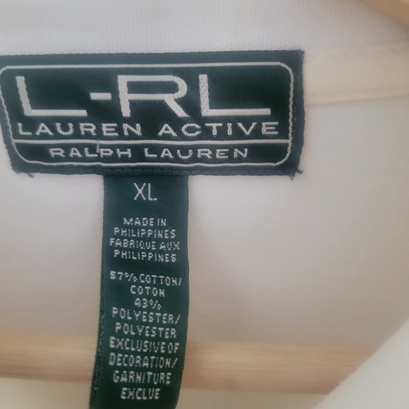 LAUREN RALPH LAUREN ACTIVE Cream Zip Up Jacket Crest Logo Womens XL - Picture 3 of 10